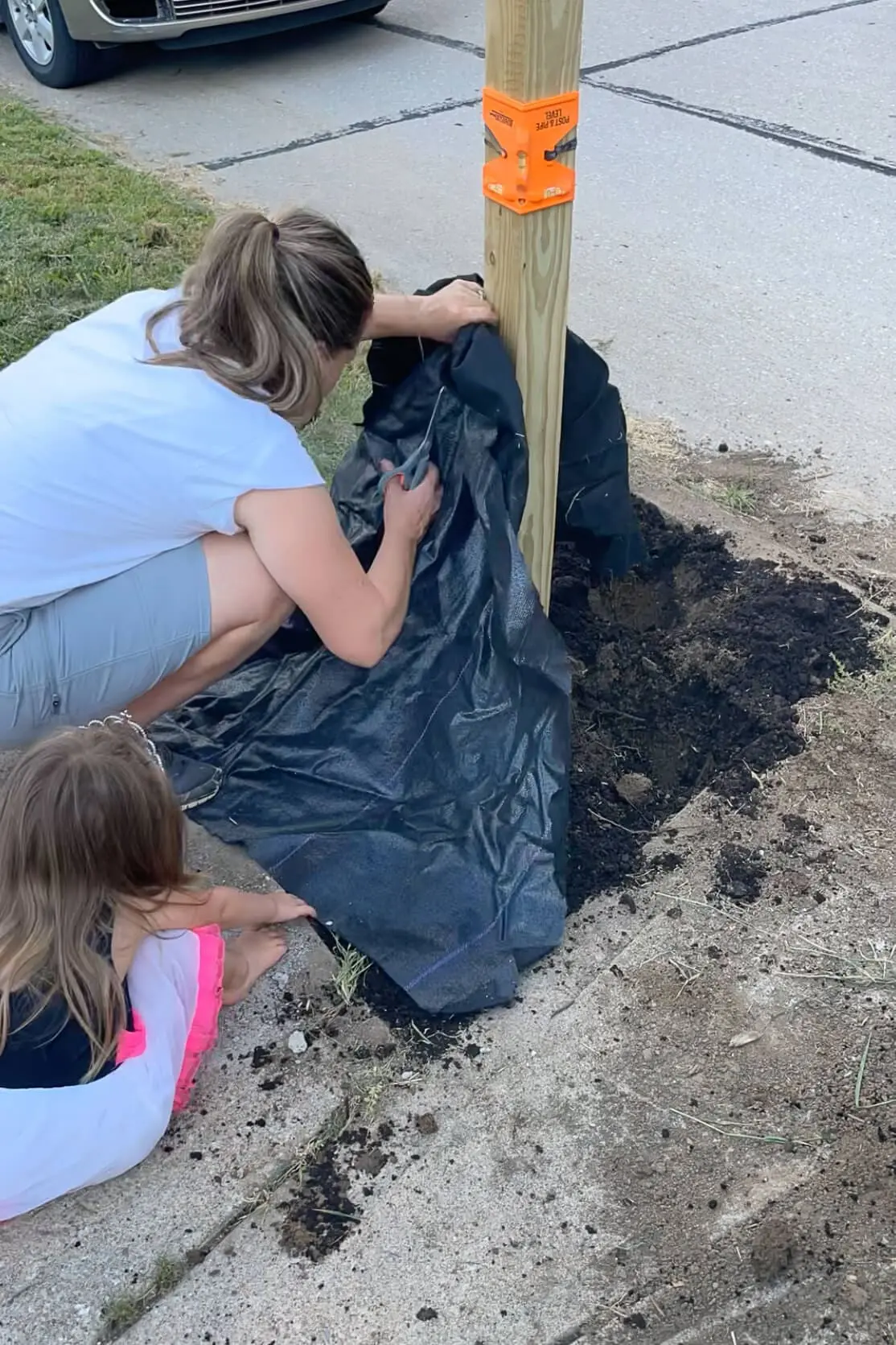 Adding fresh dirt for landscaping.